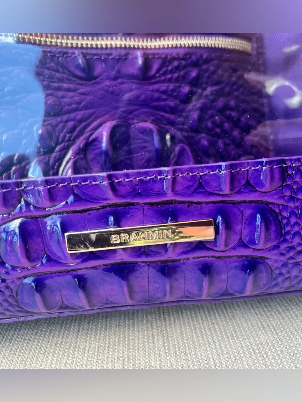 NWT Brahmin BROOKE SEAGATE in ROYAL PURPLE Tote with wristlet
